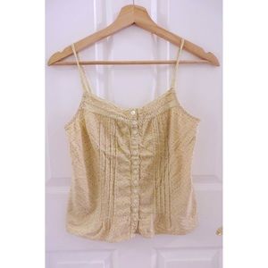 Banana Republic mustard yellow button tank